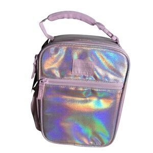 Fulton Bag Co pink metallic girls lunch bag. New